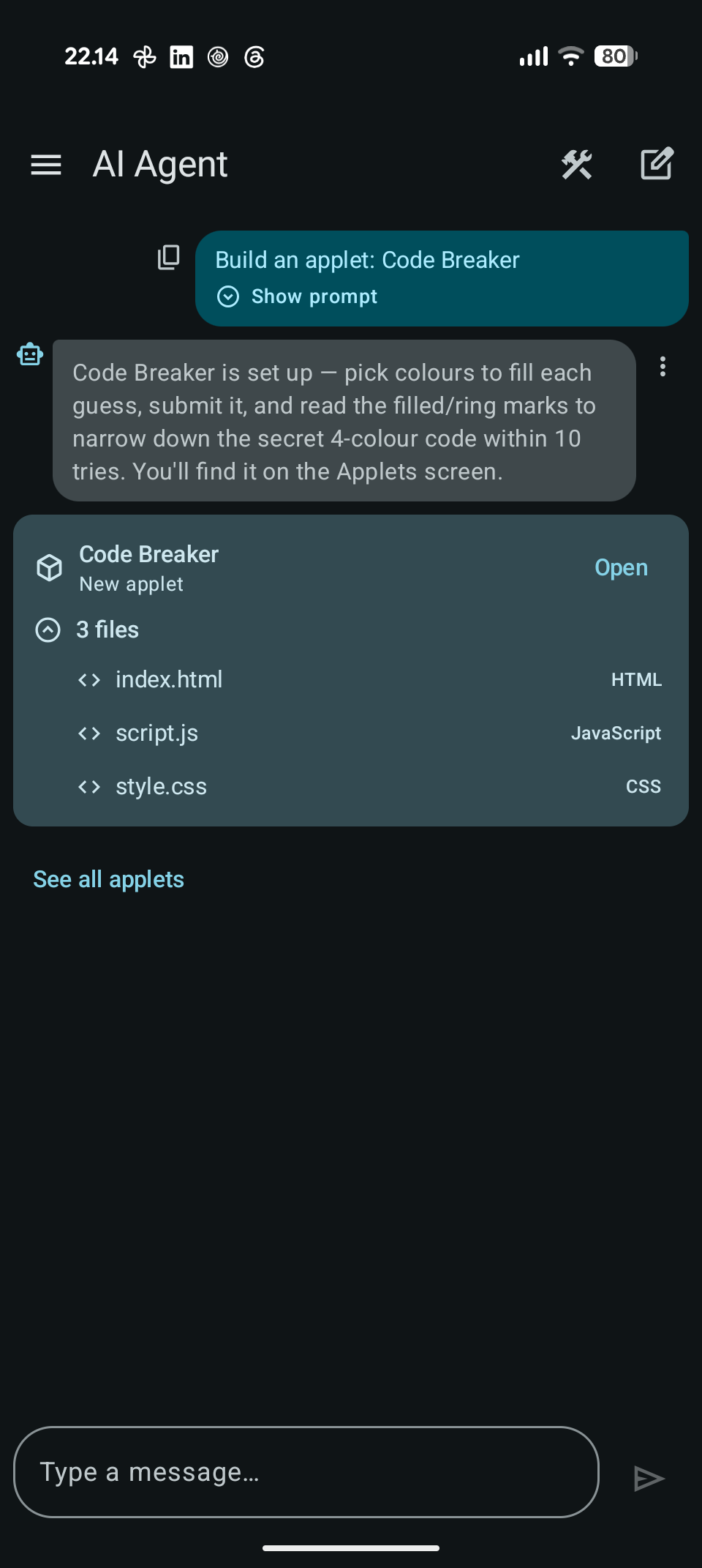Fuusio AI Agent Screen