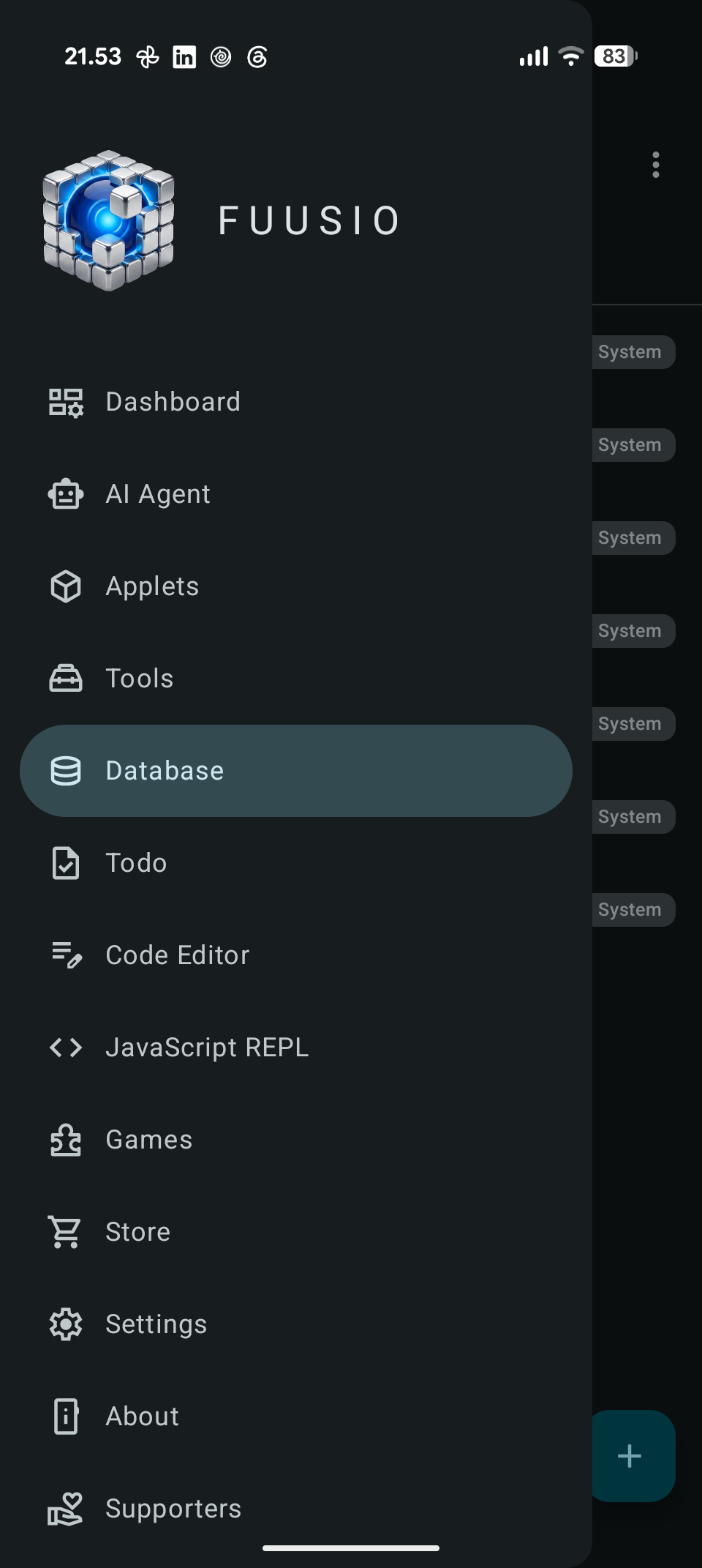 Fuusio Navigation Drawer Screen