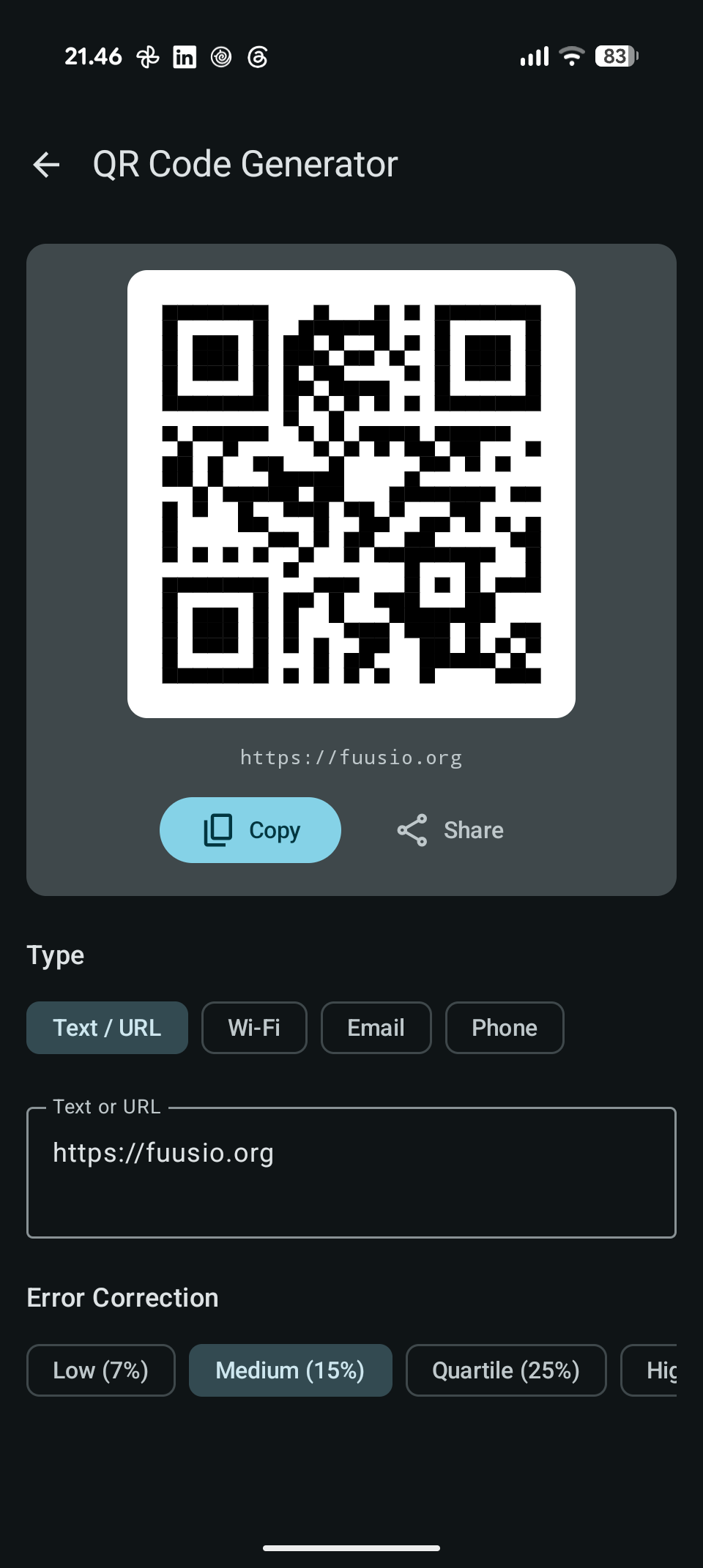 Fuusio QR Code Generator Tool
